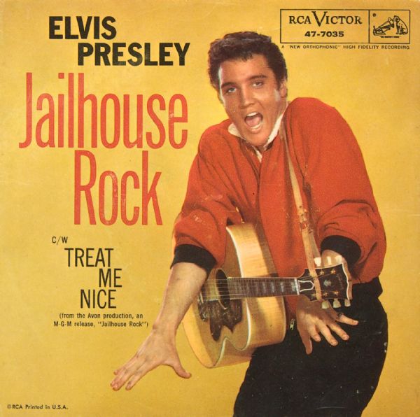 Elvis Presley "Jailhouse Rock"/"Treat Me Nice" 45 